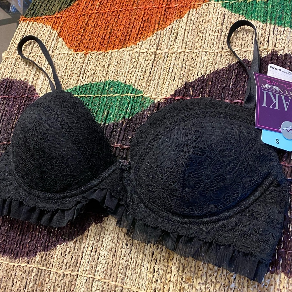 🌵Saki Silver by Diana Bara lace ruffle bra